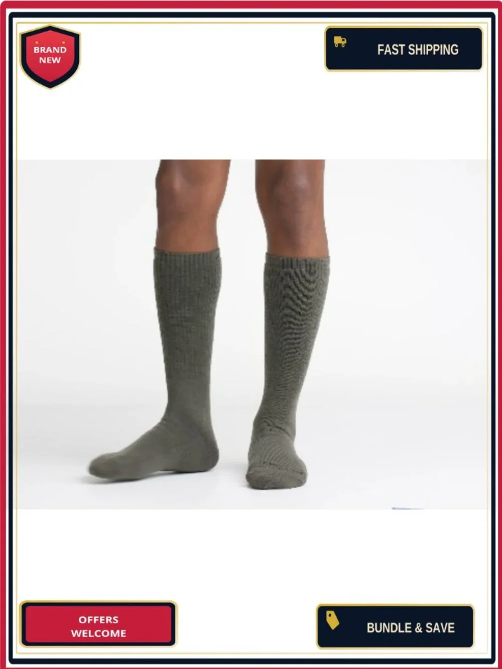 Heavyweight Merino Wool Boot Socks, True Seamless, Mid-Calf, Hiking & Tactical